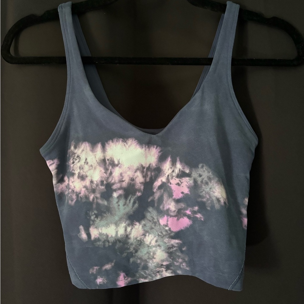 Lululemon Blue and Pink Tie-Dye Women's Top